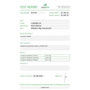 CLENOMED 40 lab test