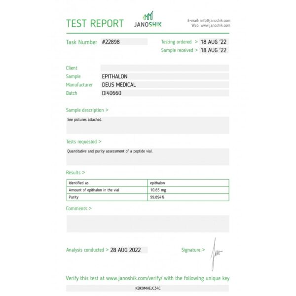 EPITHALON lab test
