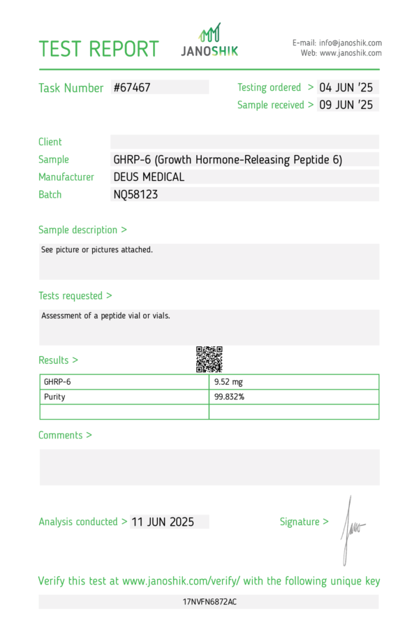 GHRP-6_Test Report #67467