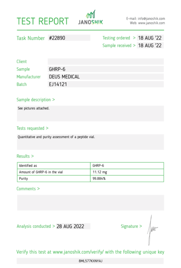 GHRP6 lab test
