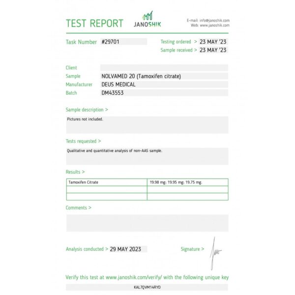 NOLVAMED 20 lab test