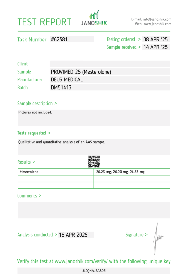 PROVIMED Test Report