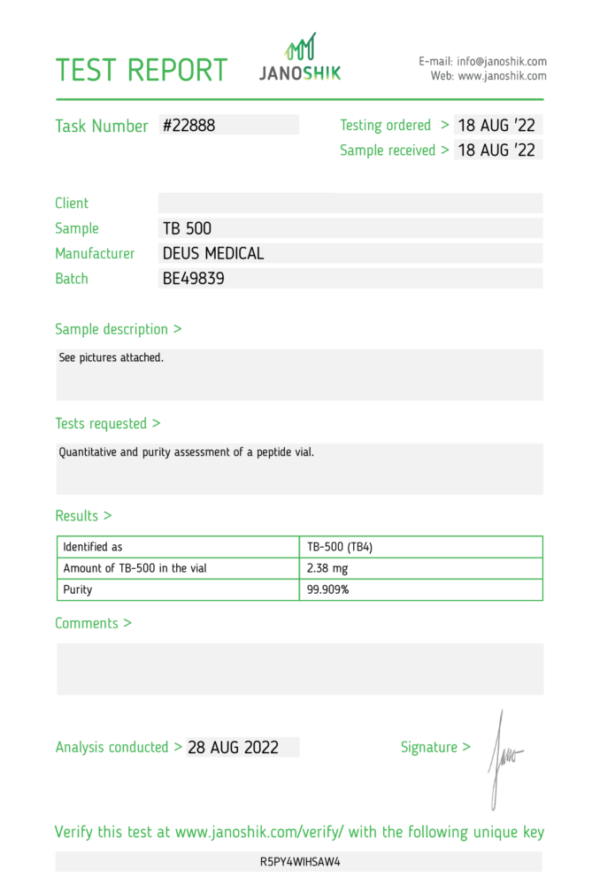 TB 500 lab test
