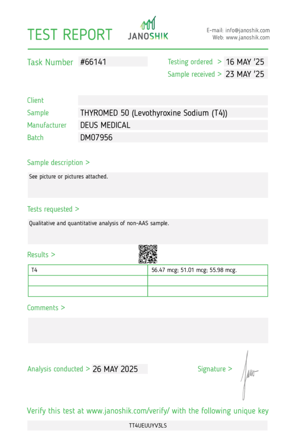 THYROMED 50_Test Report #66141