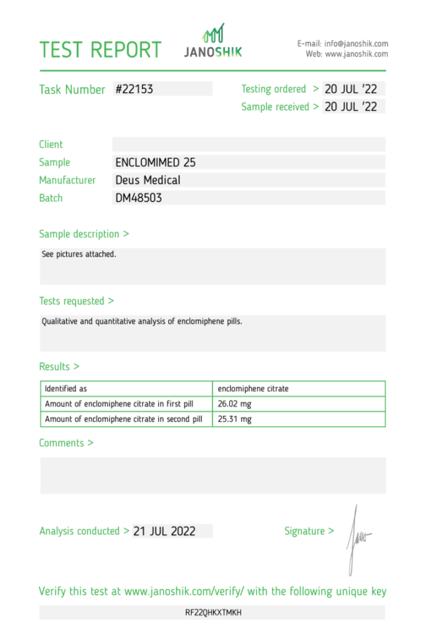 ENCLOMIMED 25_Test Report #22153
